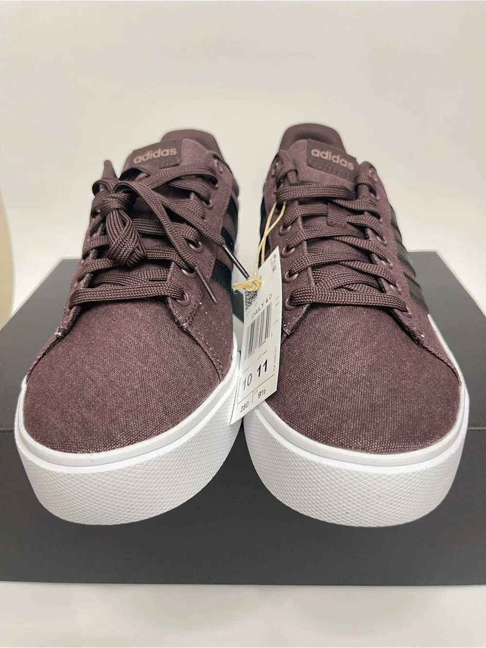 Adidas Daily 4.0 Canvas Sneakers Burgundy Brown IE0601 NWT